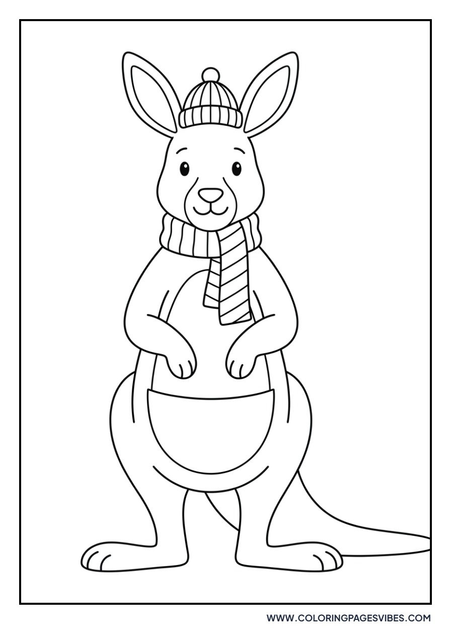 Kangaroo Wearing a Scarf