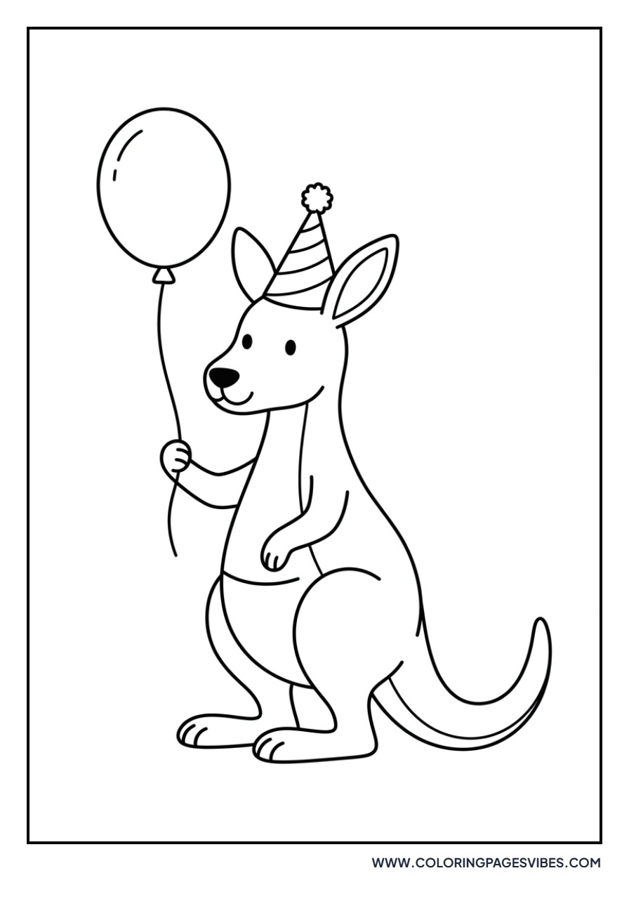 Kangaroo with a Party Hat