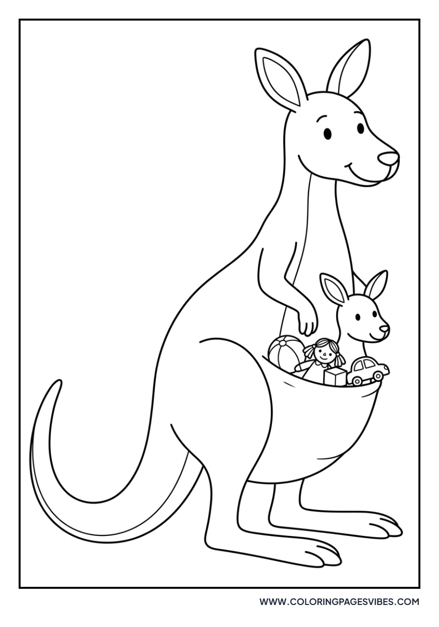Kangaroo with a Pouch Full of Toys