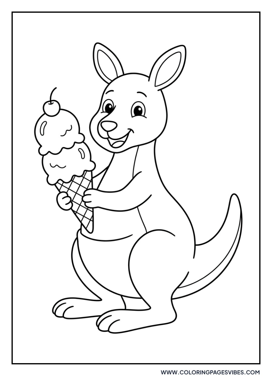 Kangaroo with an Ice Cream