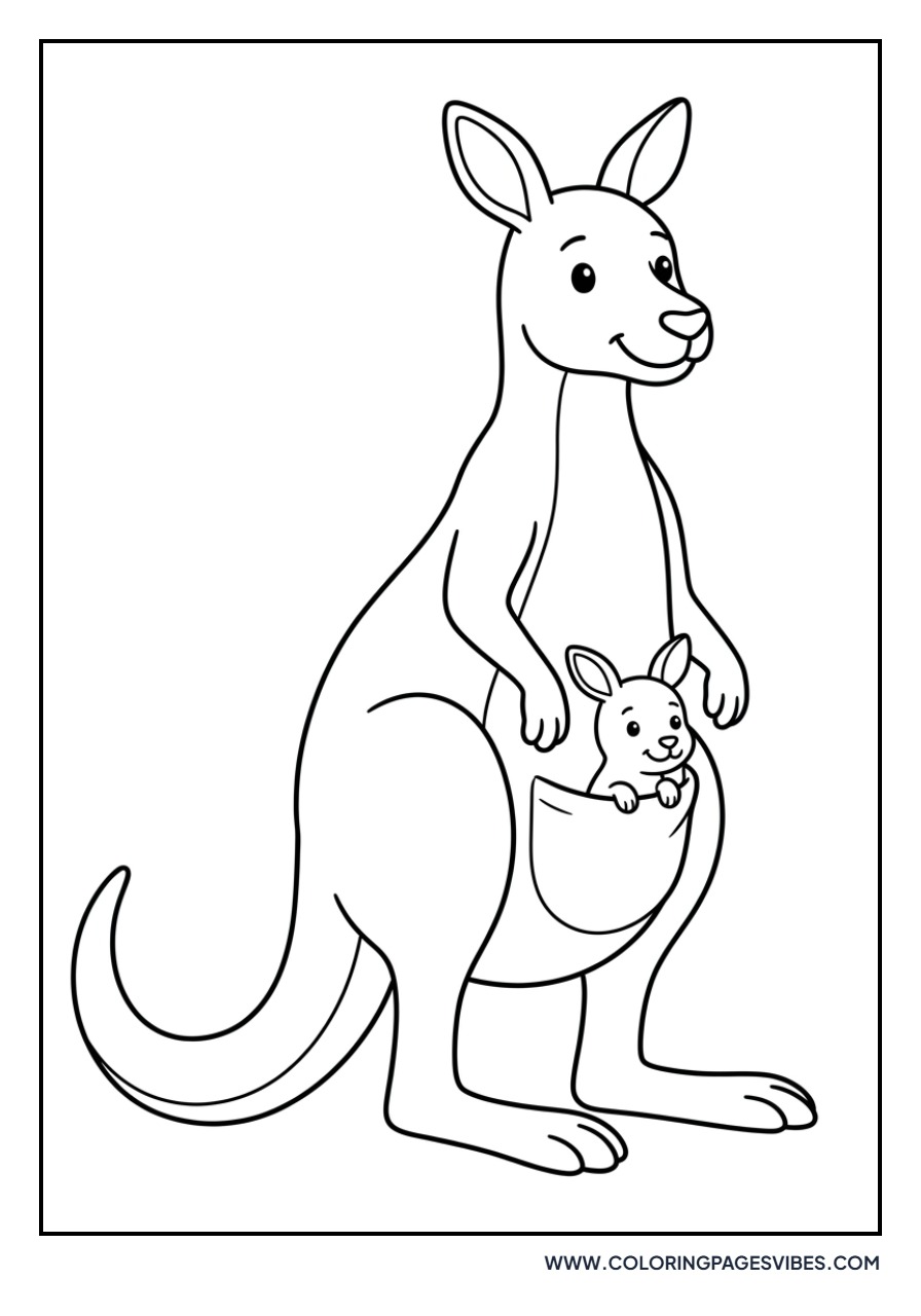 Mother Kangaroo and Joey