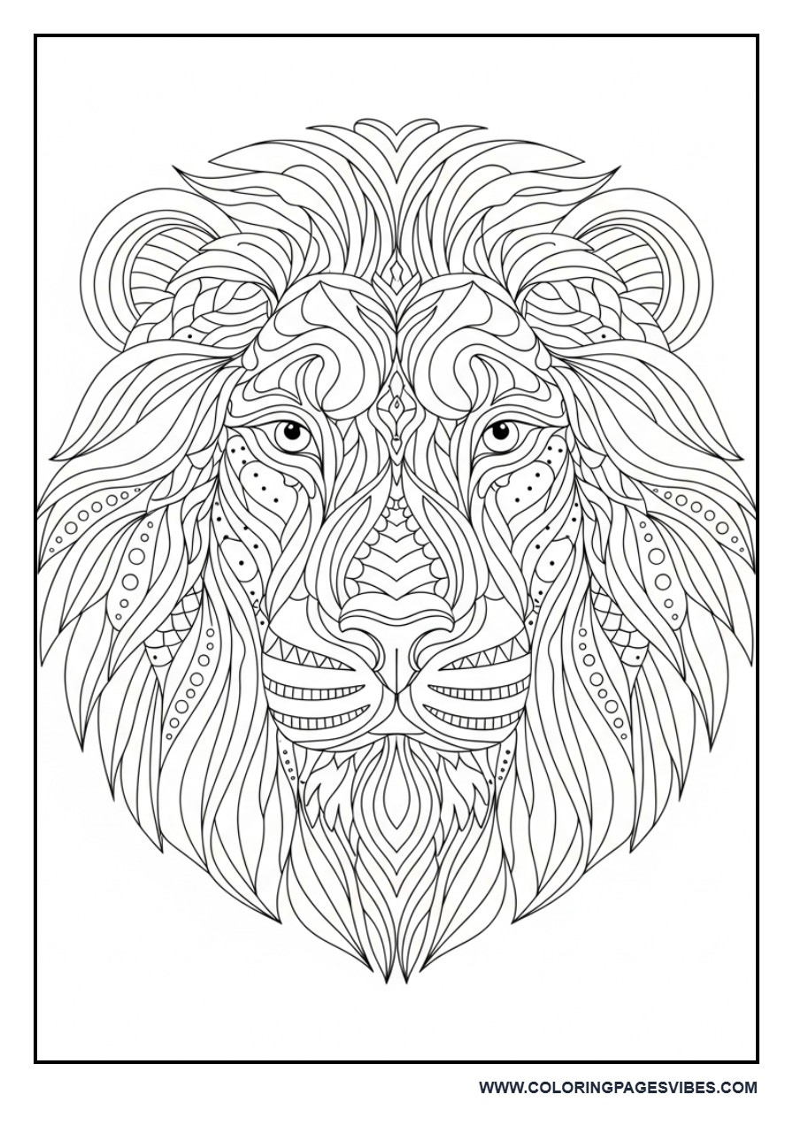 Abstract Pattern Lion Face
