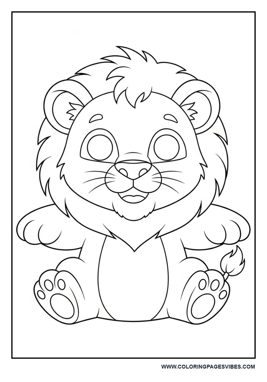 Cute Smiling Baby Lion