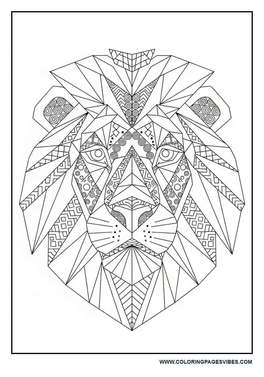 Geometric Pattern Lion