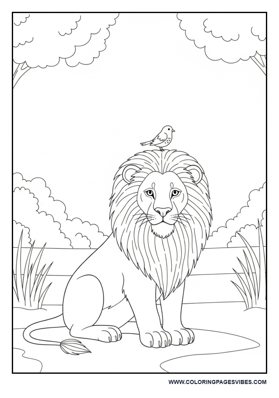 Lion and Bird Friend