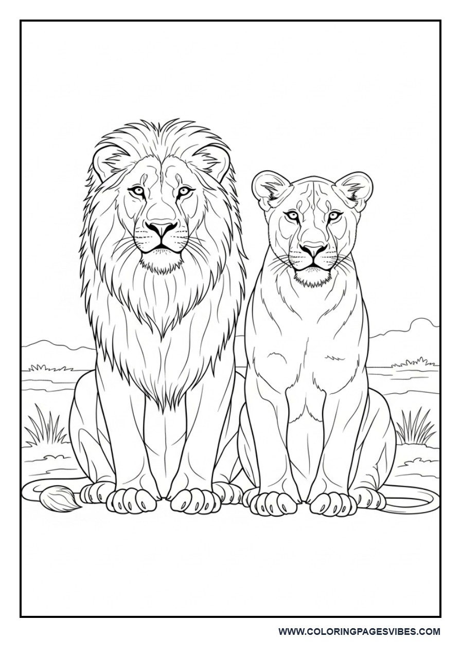 Lion and Lioness Pair