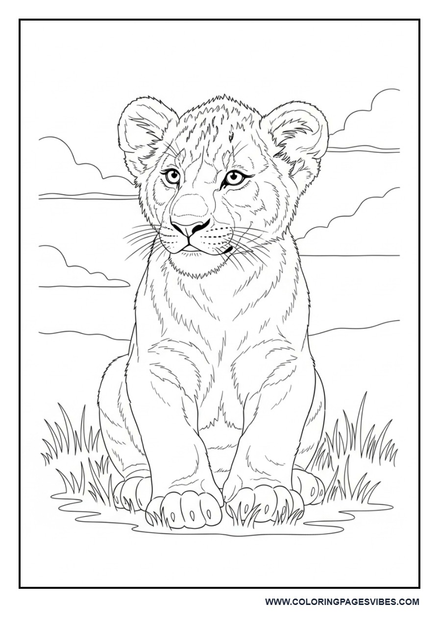 Lion Cub Realistic Style