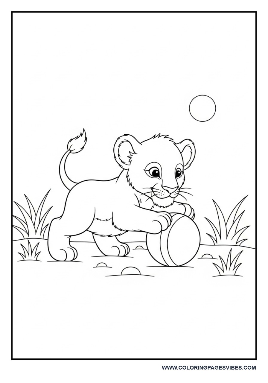 Lion Cub with Ball
