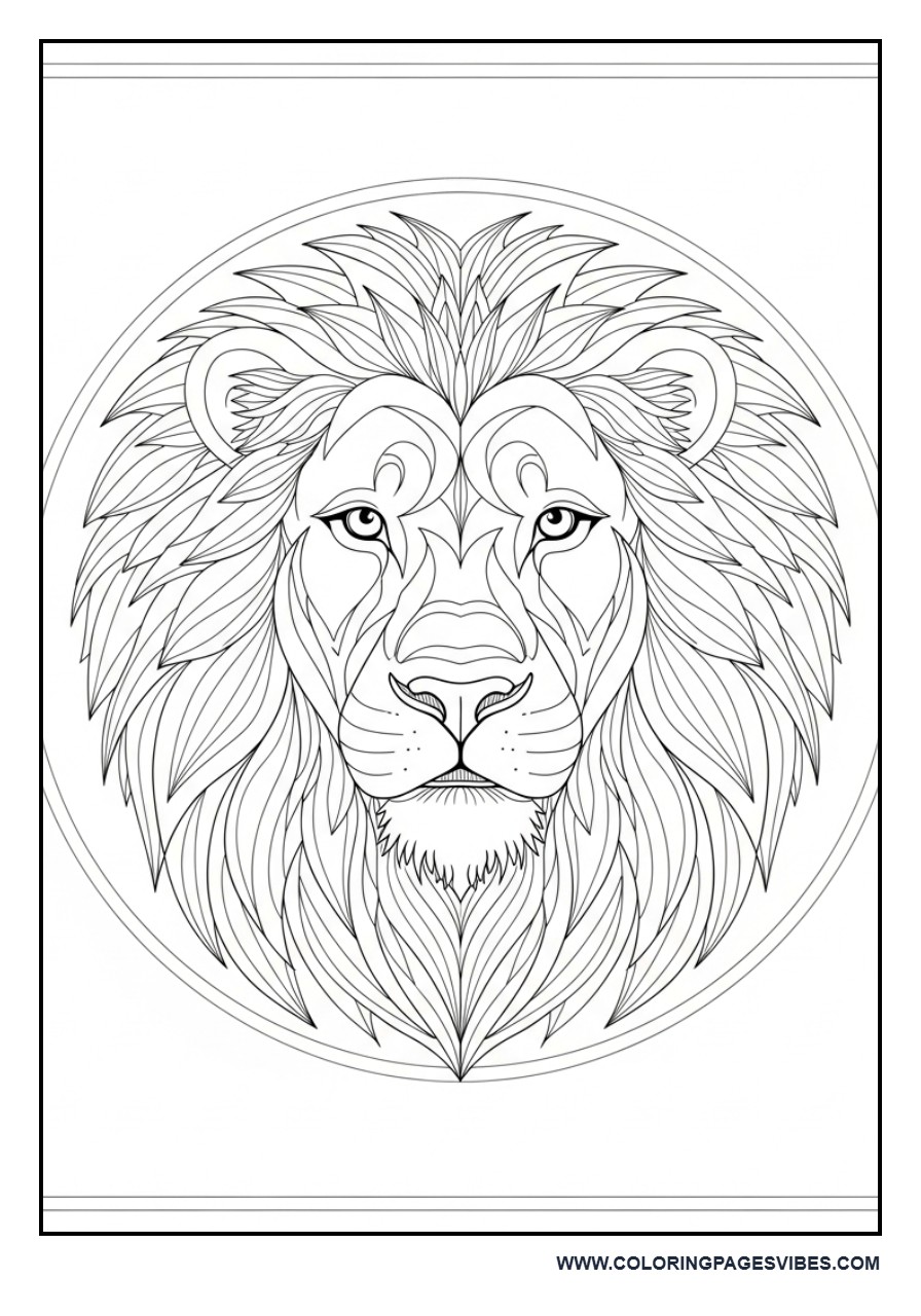 Lion Face Mandala Simple