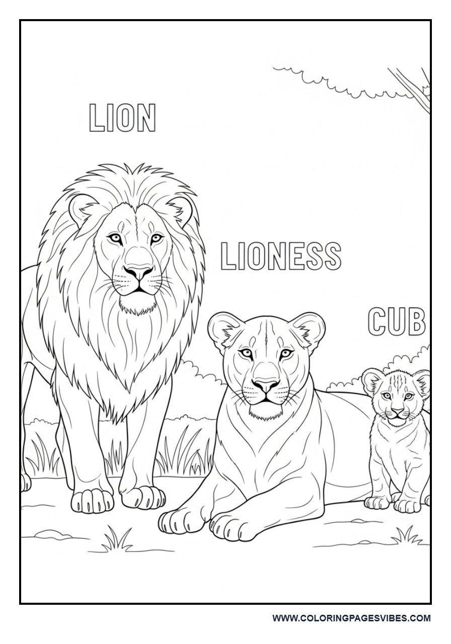 Lion Family Learning Page
