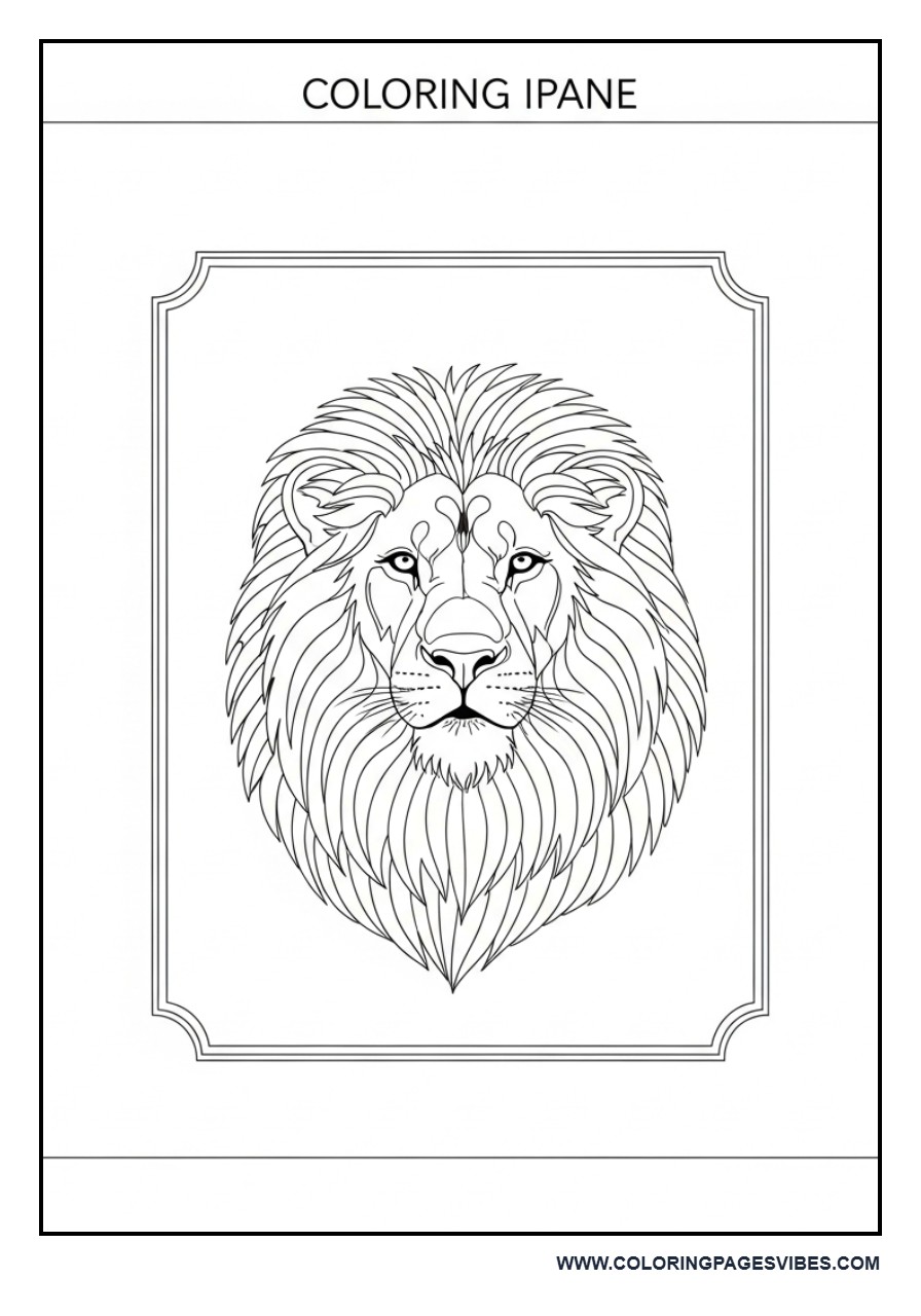 Lion in Frame Border Design