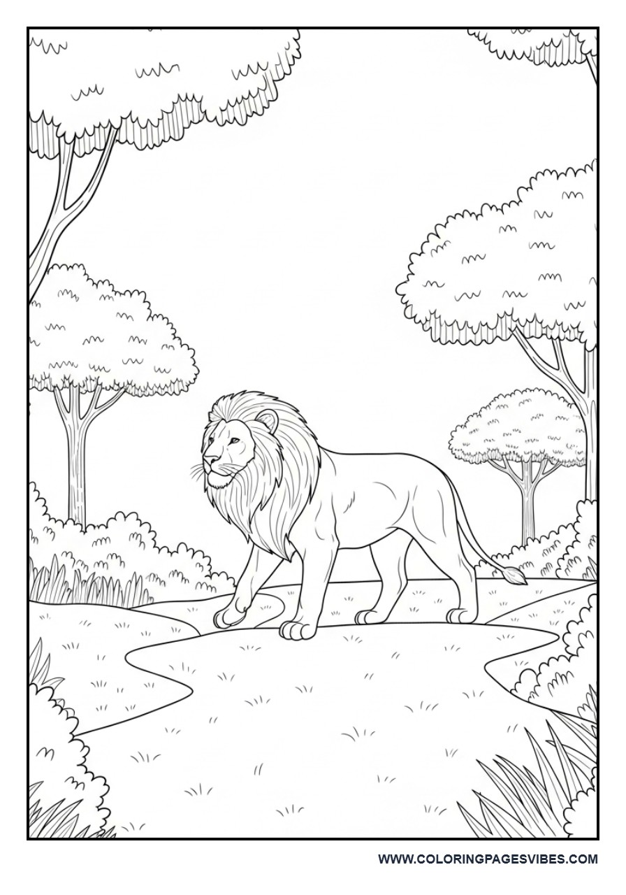 Lion with Jungle Path Adventure
