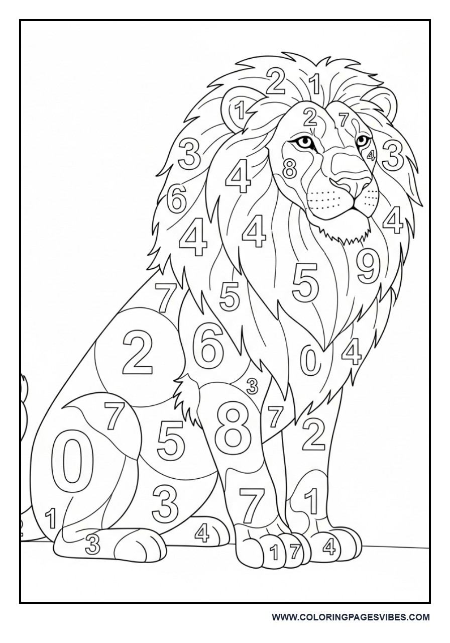 Lion with Number Patterns