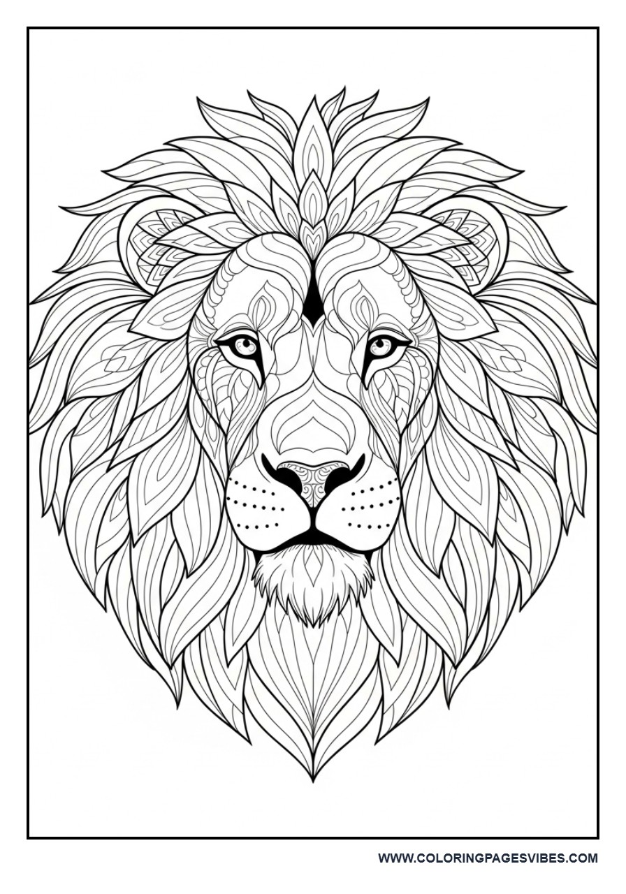 Ornamental Lion Portrait