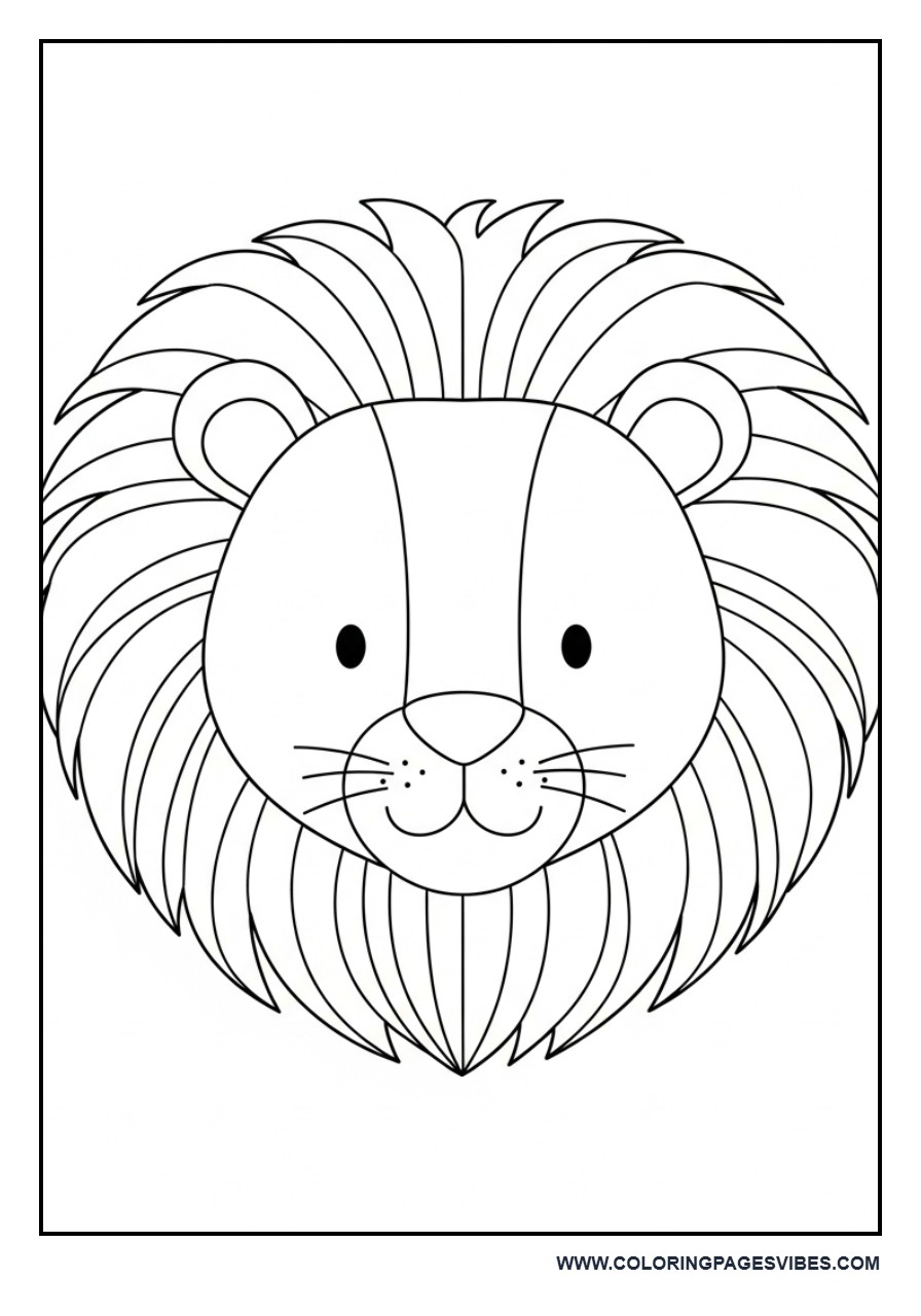 Simple Lion Face Close-Up