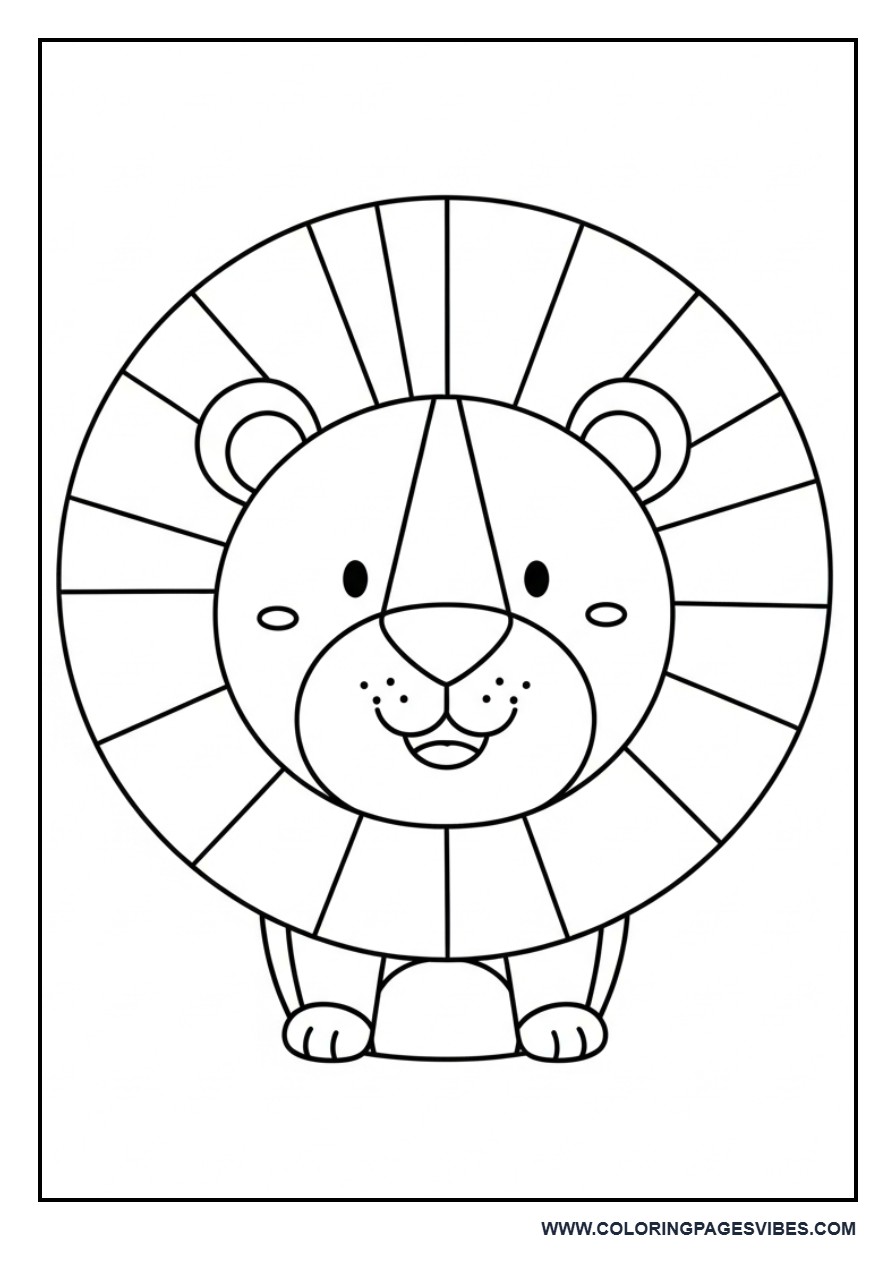 Smiling Lion with Big Mane