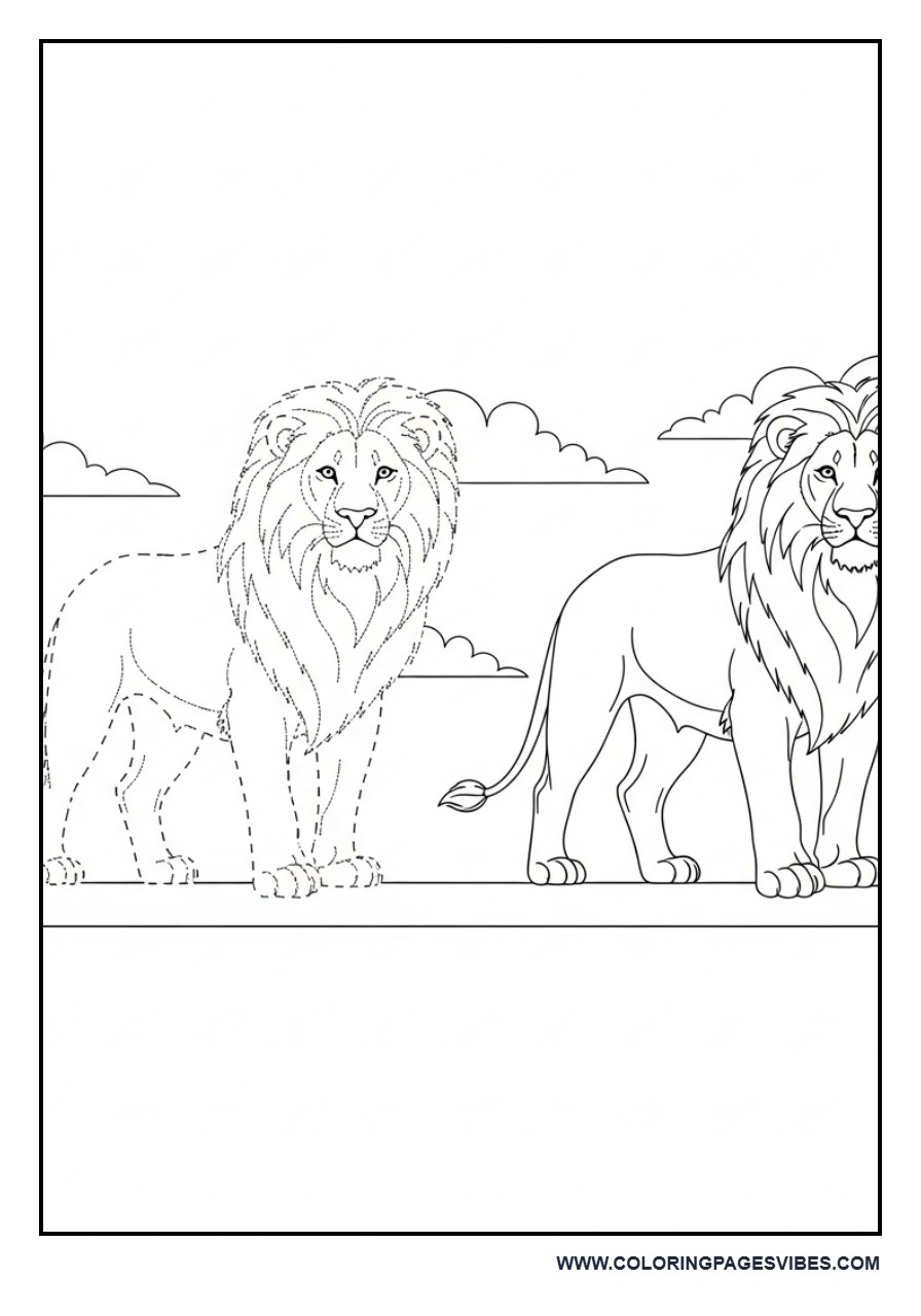 Trace the Lion Outline