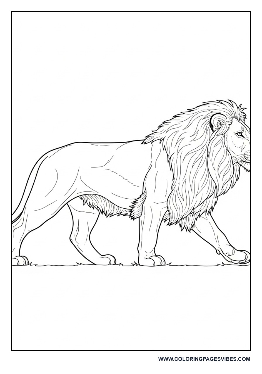 Walking Lion Side View