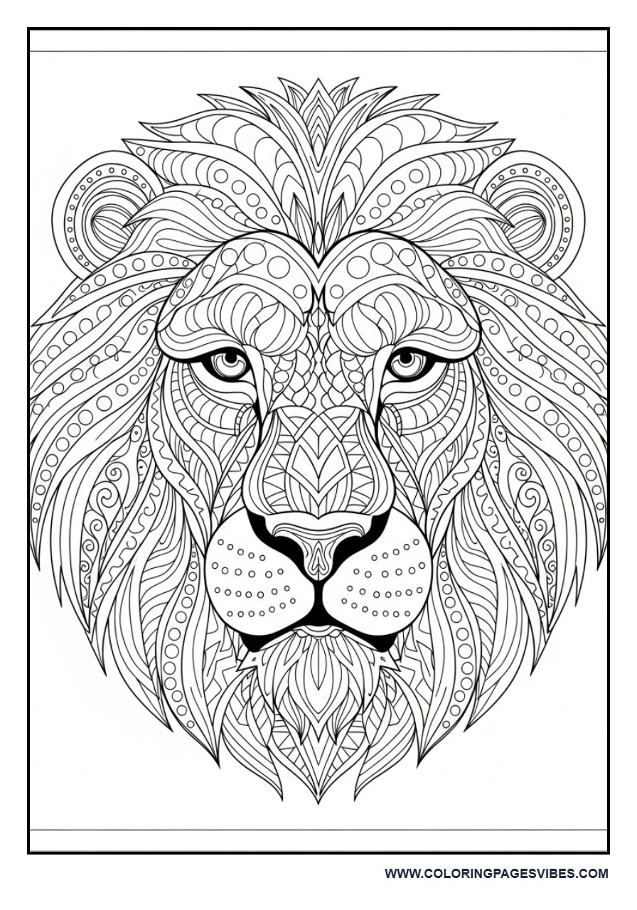 Zentangle Lion Head