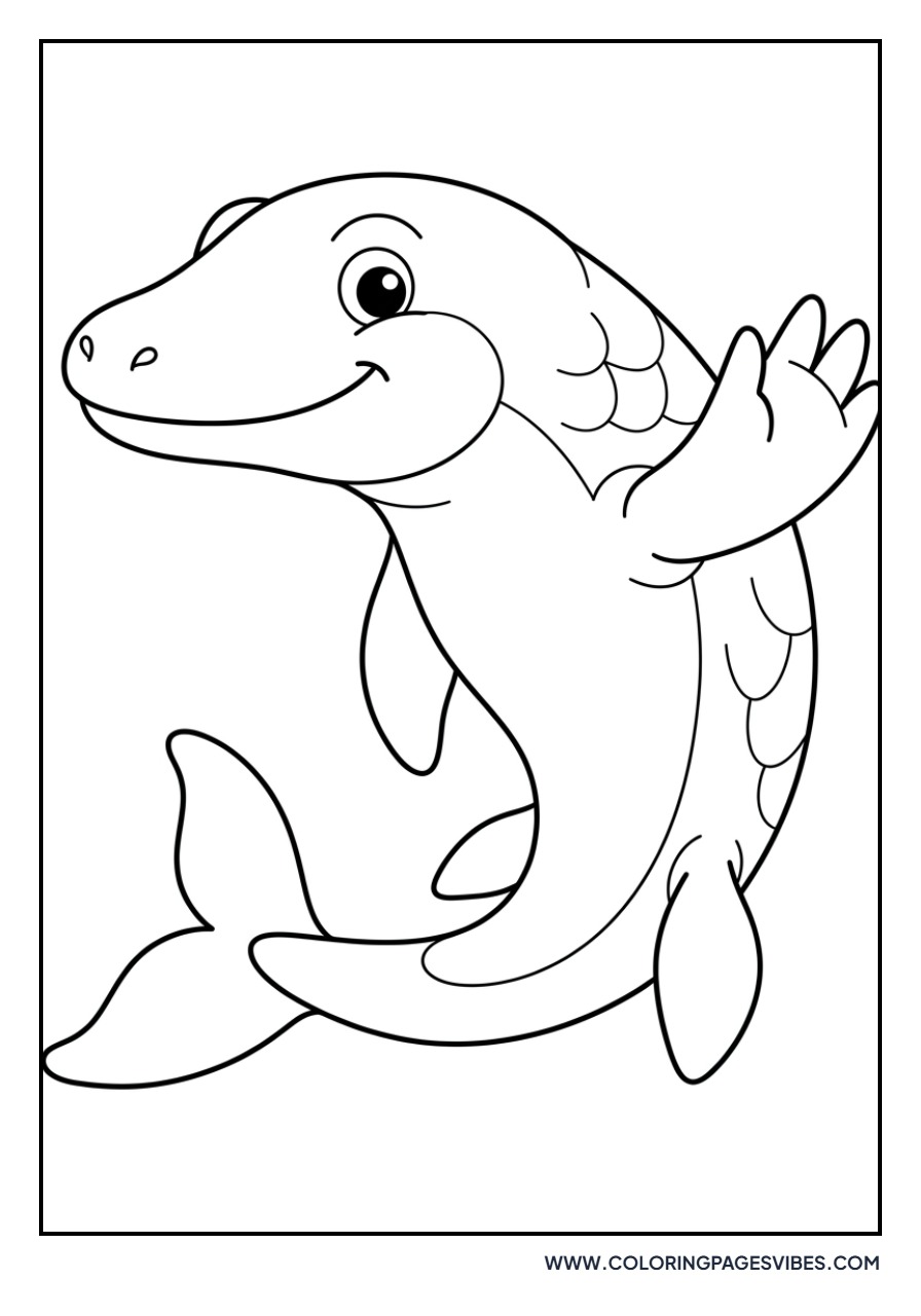Cartoon Mosasaurus Friend