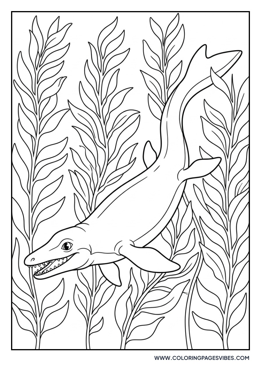 Mosasaurus and Kelp Forest