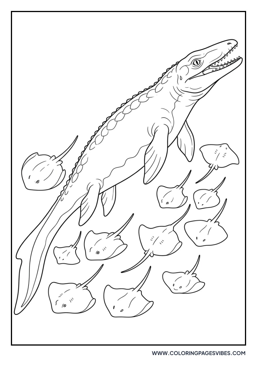 Mosasaurus and Rays