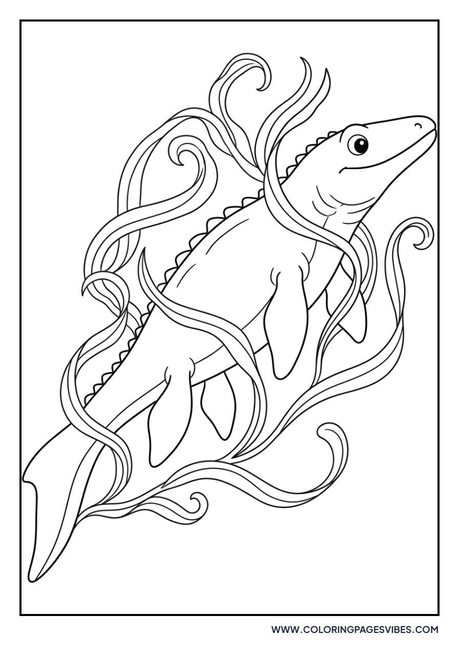 Mosasaurus and Seaweed