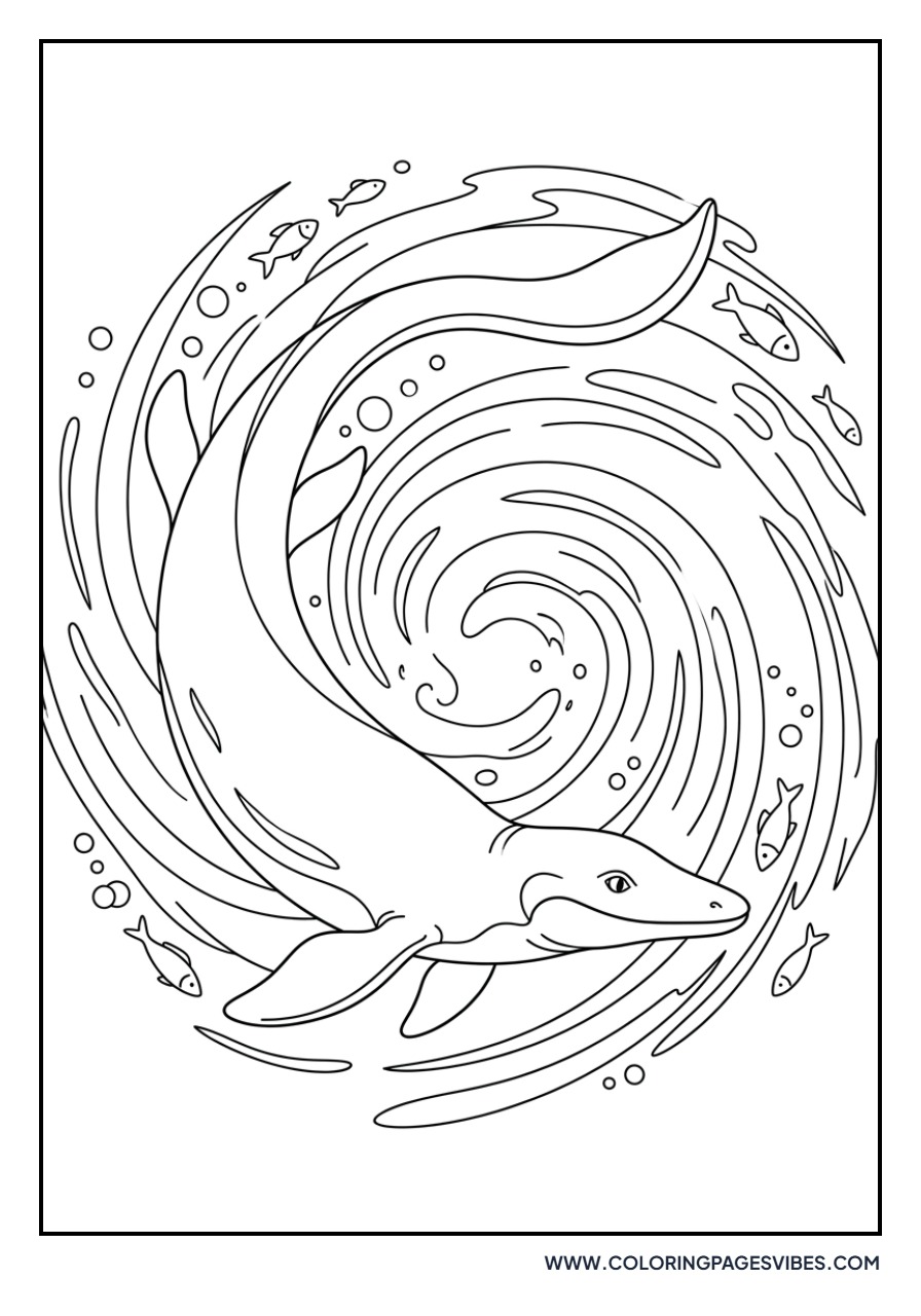 Mosasaurus in a Whirlpool