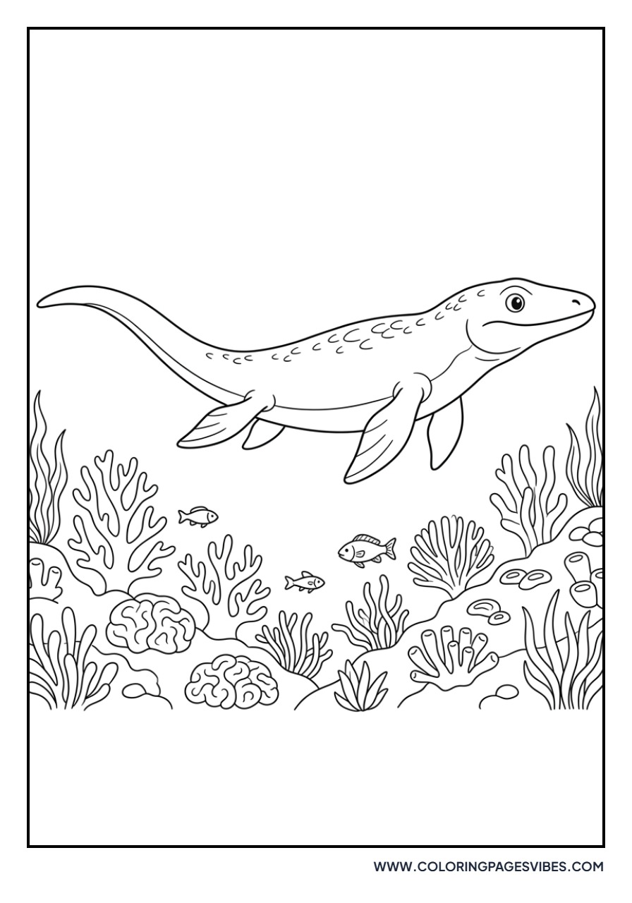 Mosasaurus in Coral Reef