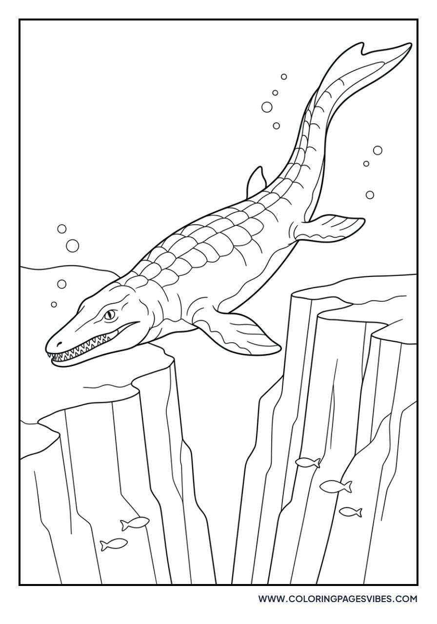 Mosasaurus in Deep Chasm