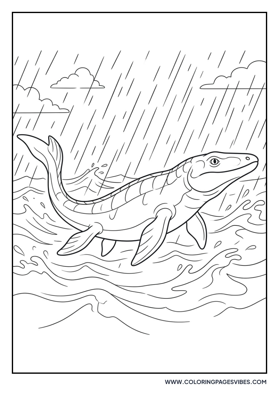 Mosasaurus in the Rain