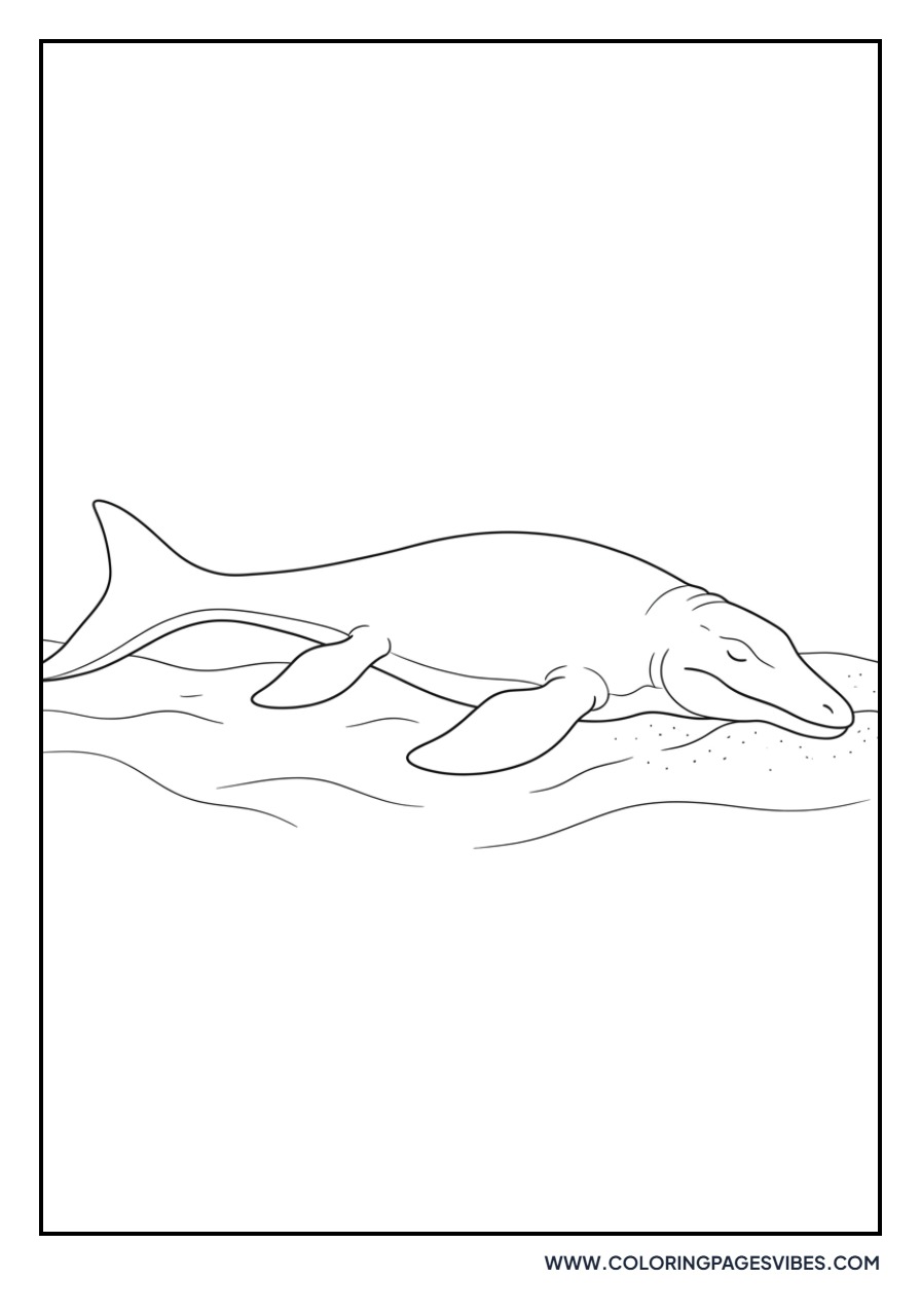 Mosasaurus Resting on Seabed