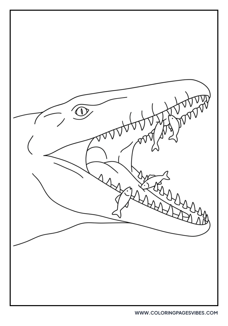 Mosasaurus with Fish Teeth