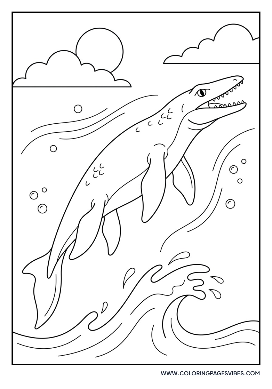 Mosasaurus with Rainbow