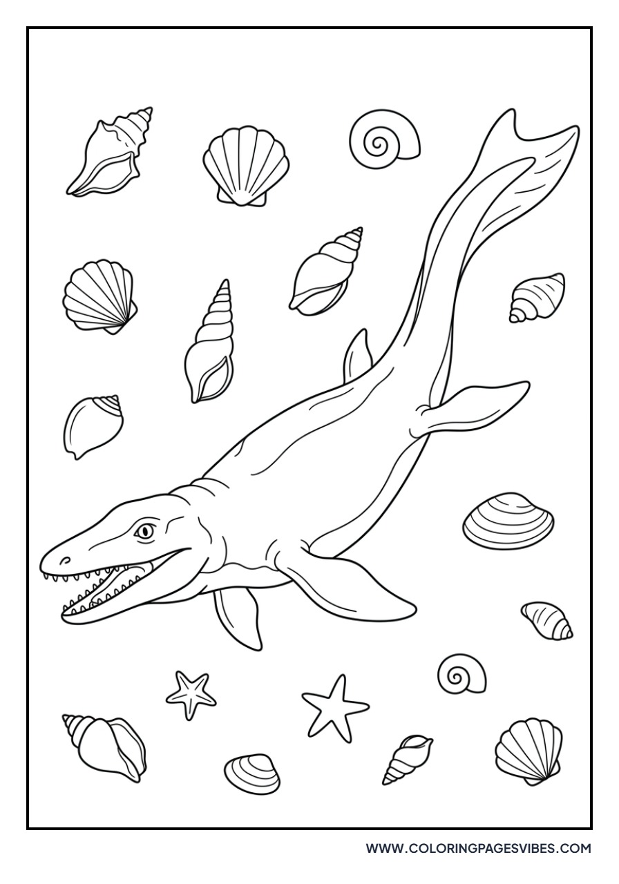 Mosasaurus with Shells