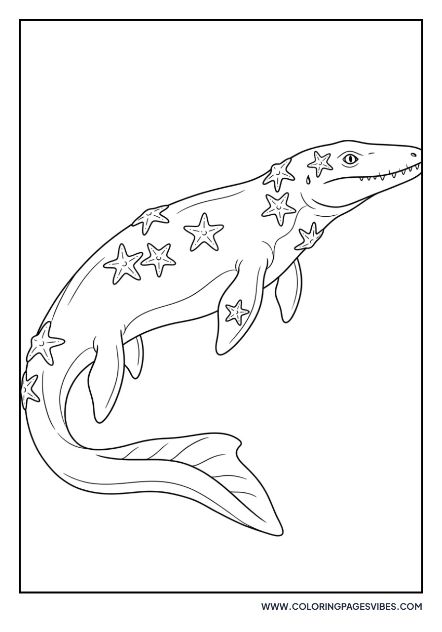 Mosasaurus with Starfish