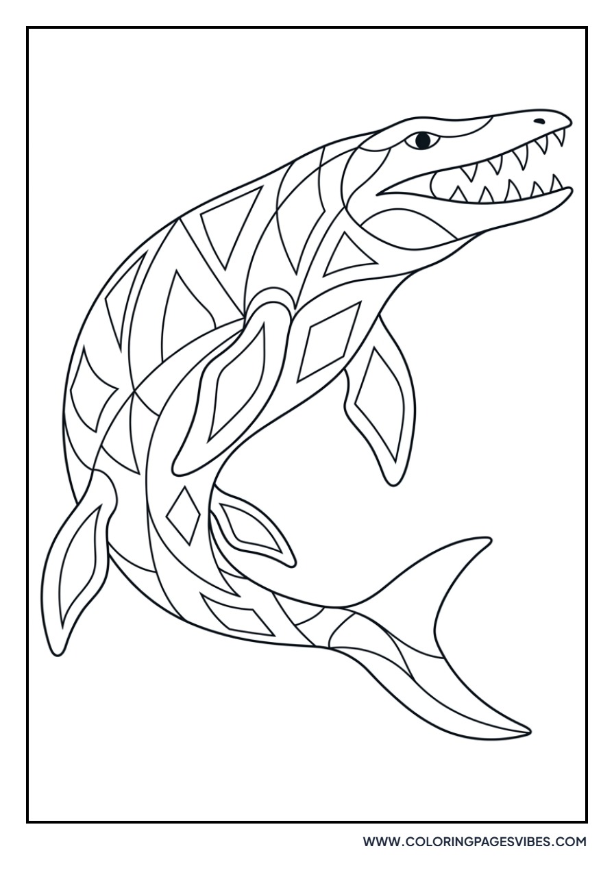 Stylized Mosasaurus Art