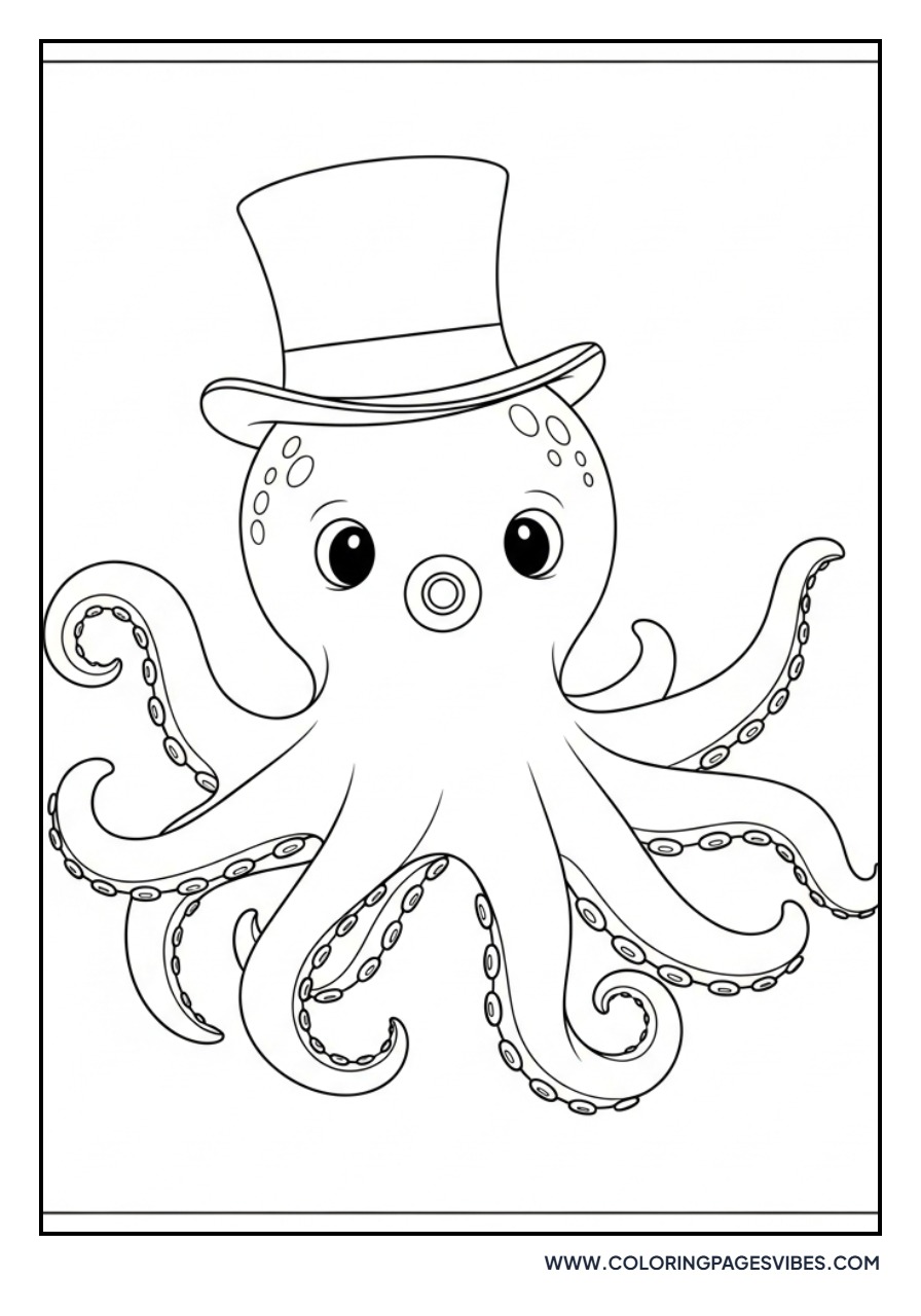 Cute Octopus in Top Hat