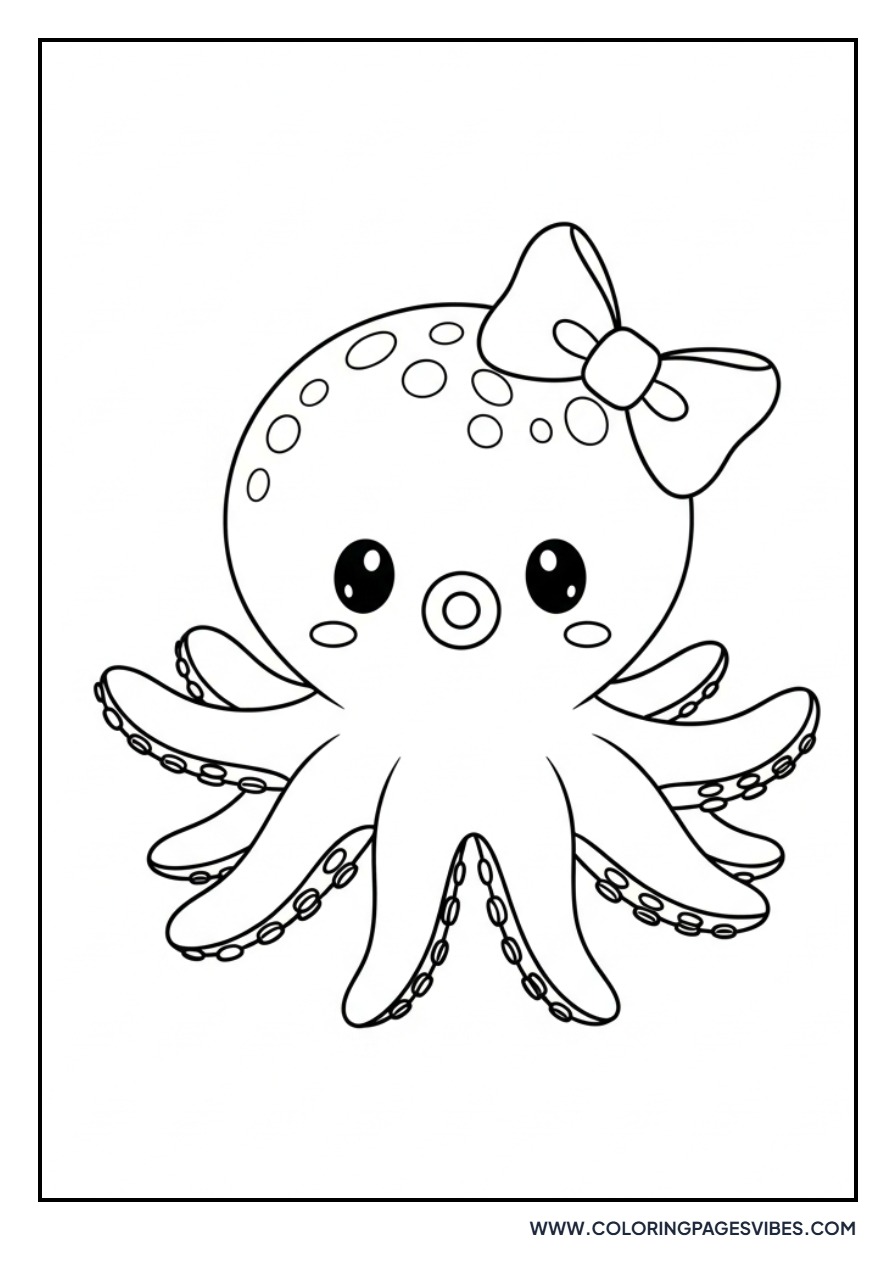Cute Octopus with Bow