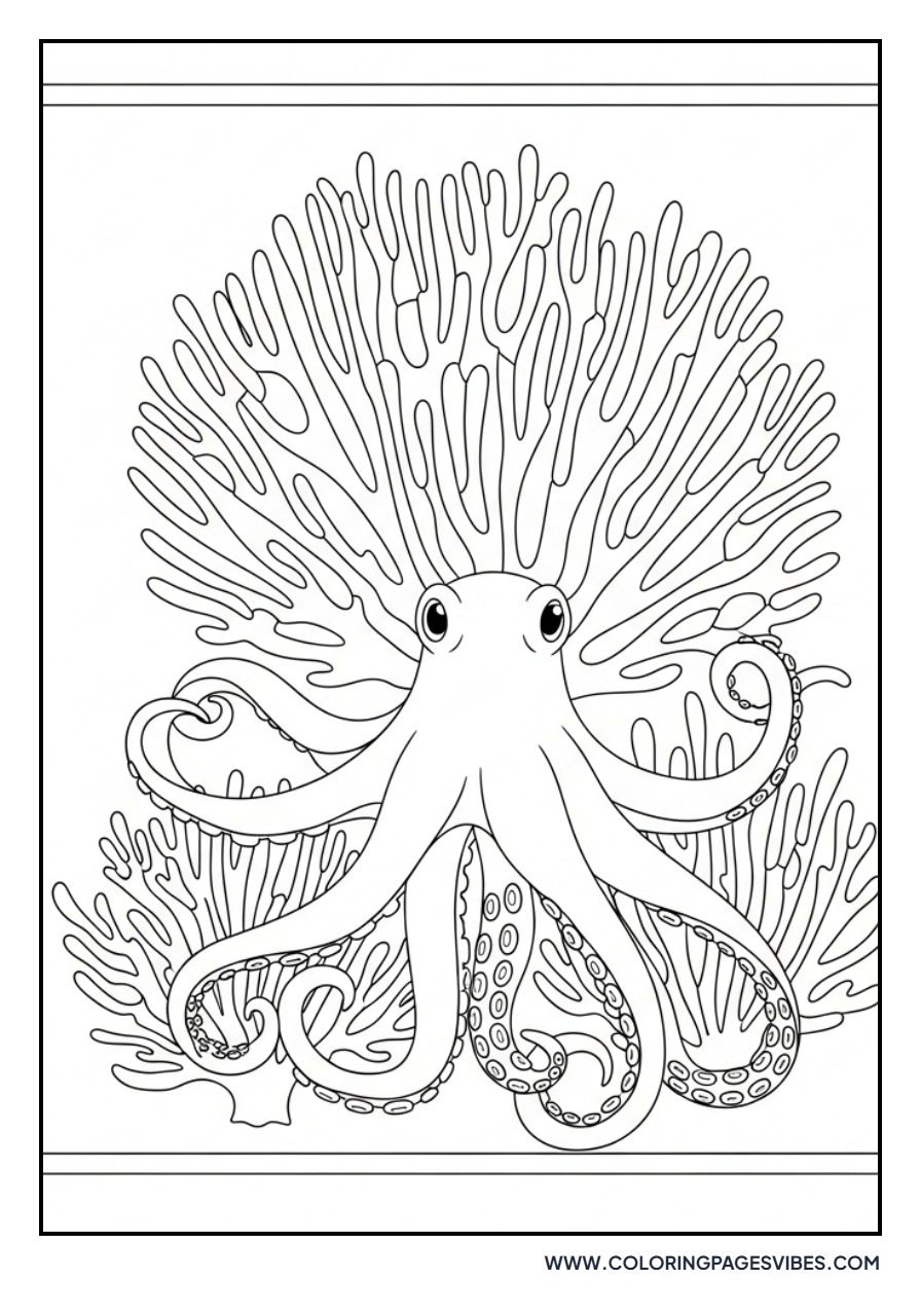 Octopus and Coral Fan