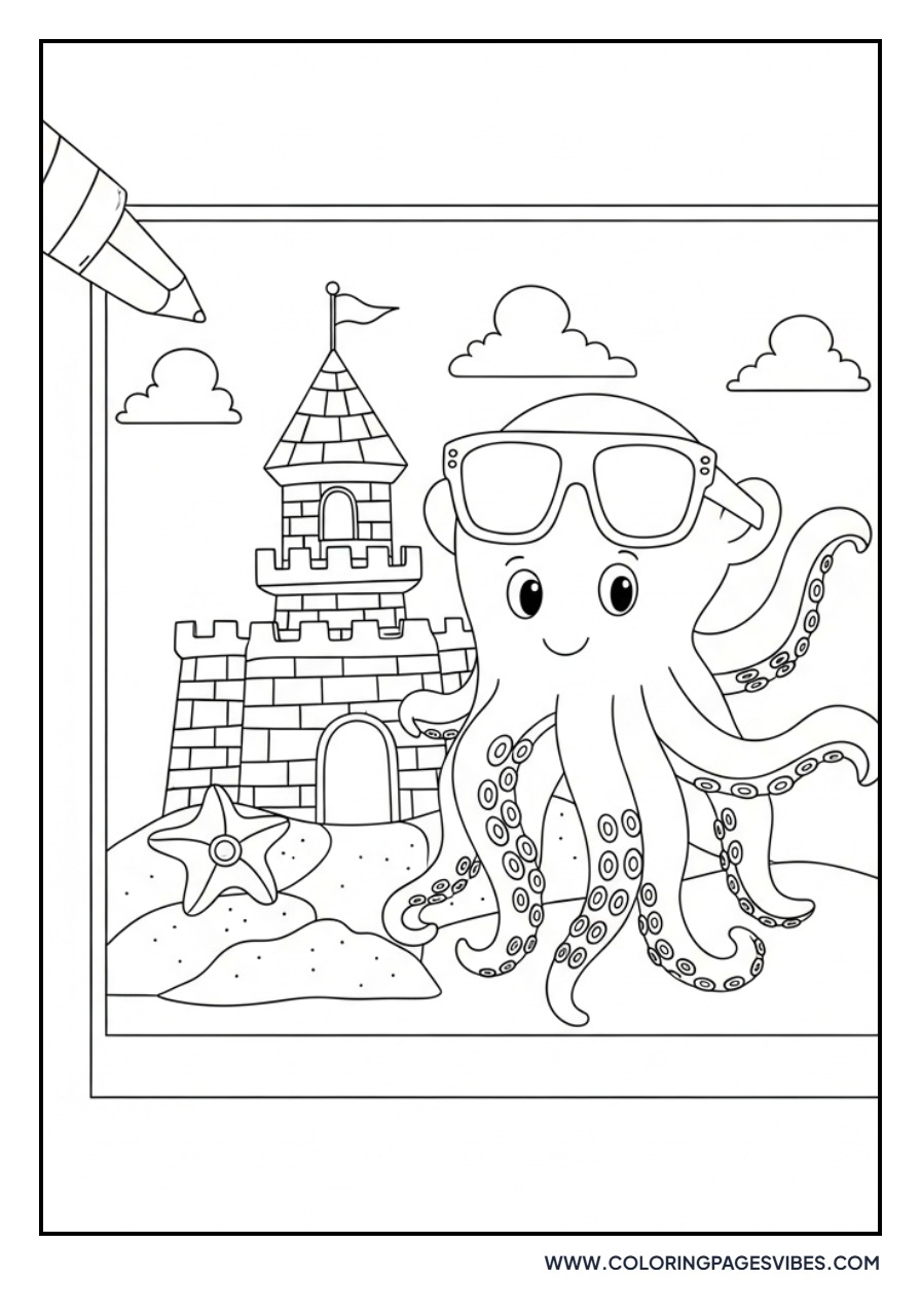 Octopus and Sandcastle