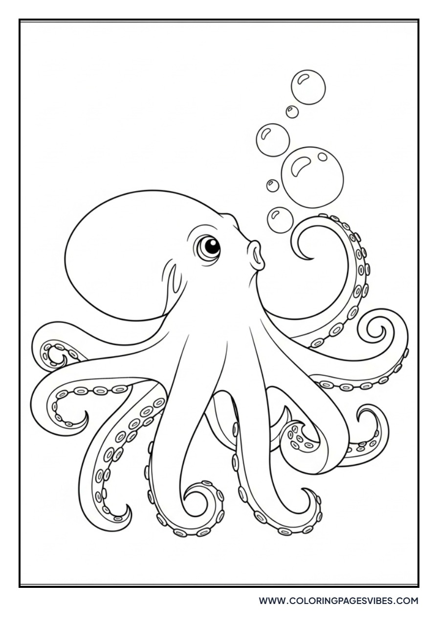 Octopus Blowing Bubbles