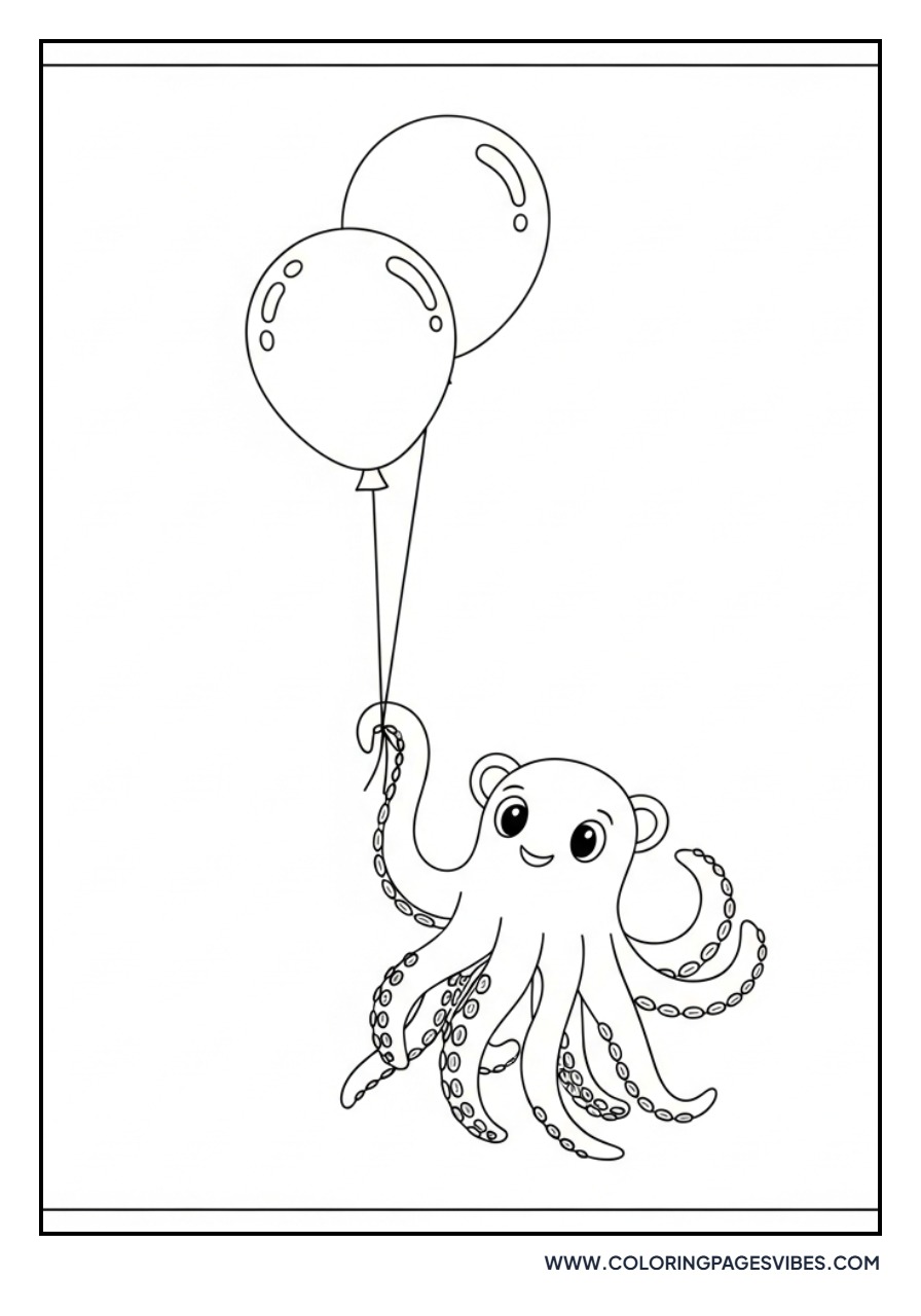 Octopus Holding Balloon