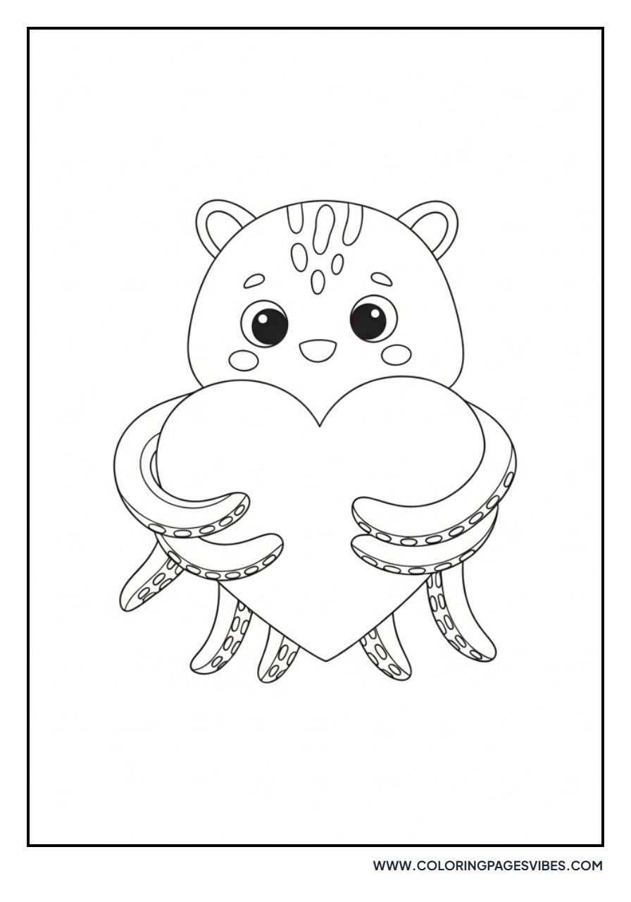 Octopus Hugging a Heart
