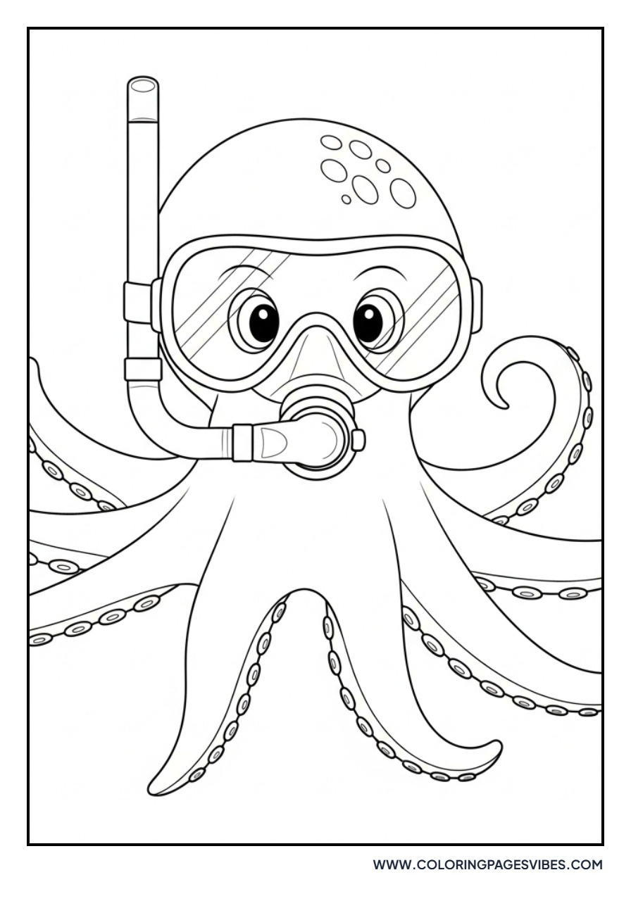 Octopus in a Scuba Mask