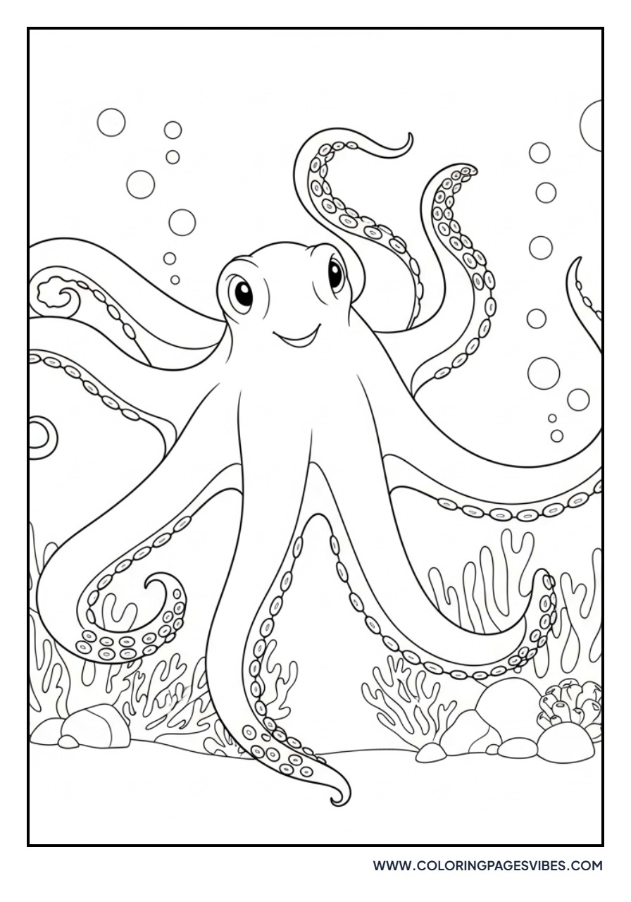 Octopus in Coral Reef