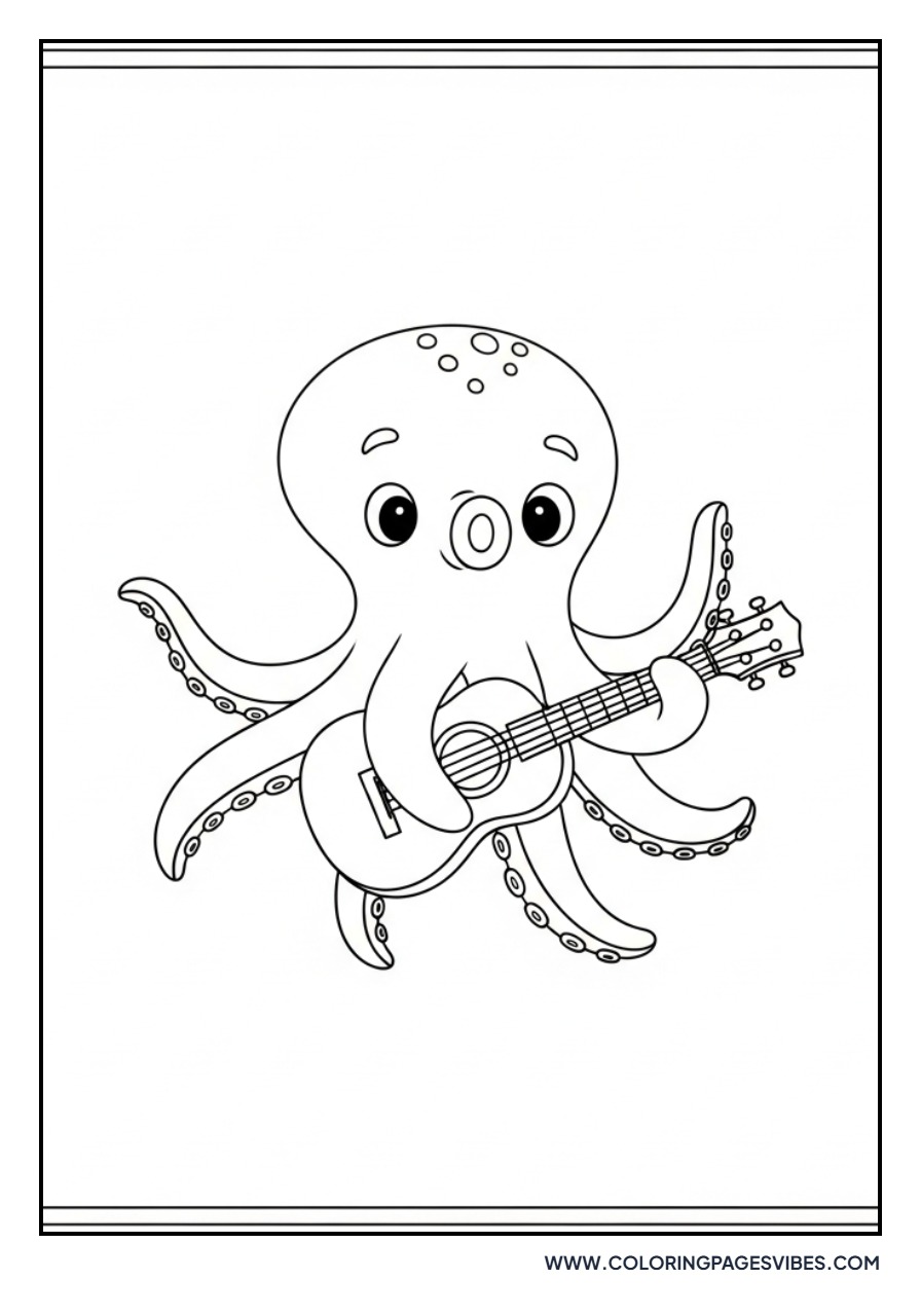Octopus Playing Ukulele