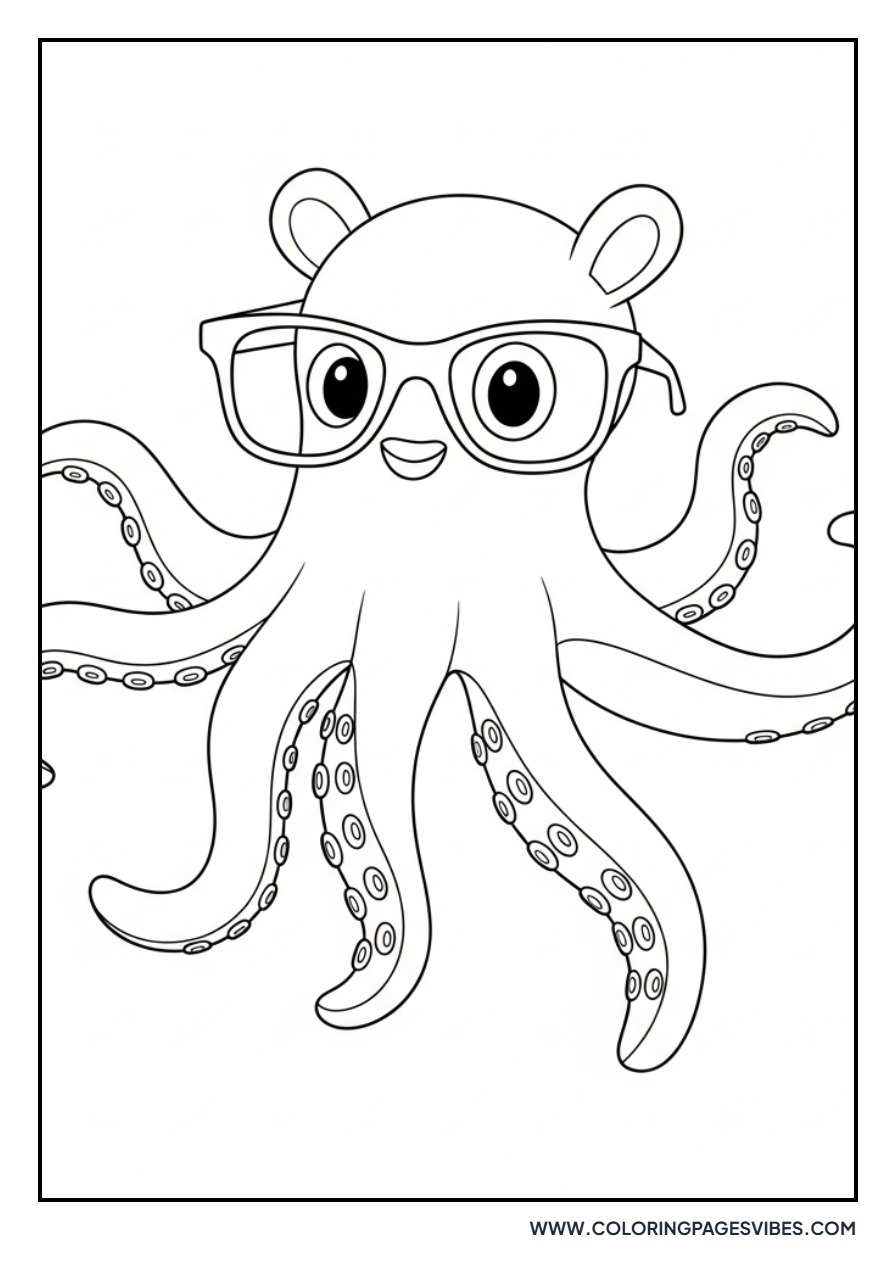 Octopus Wearing Glasses