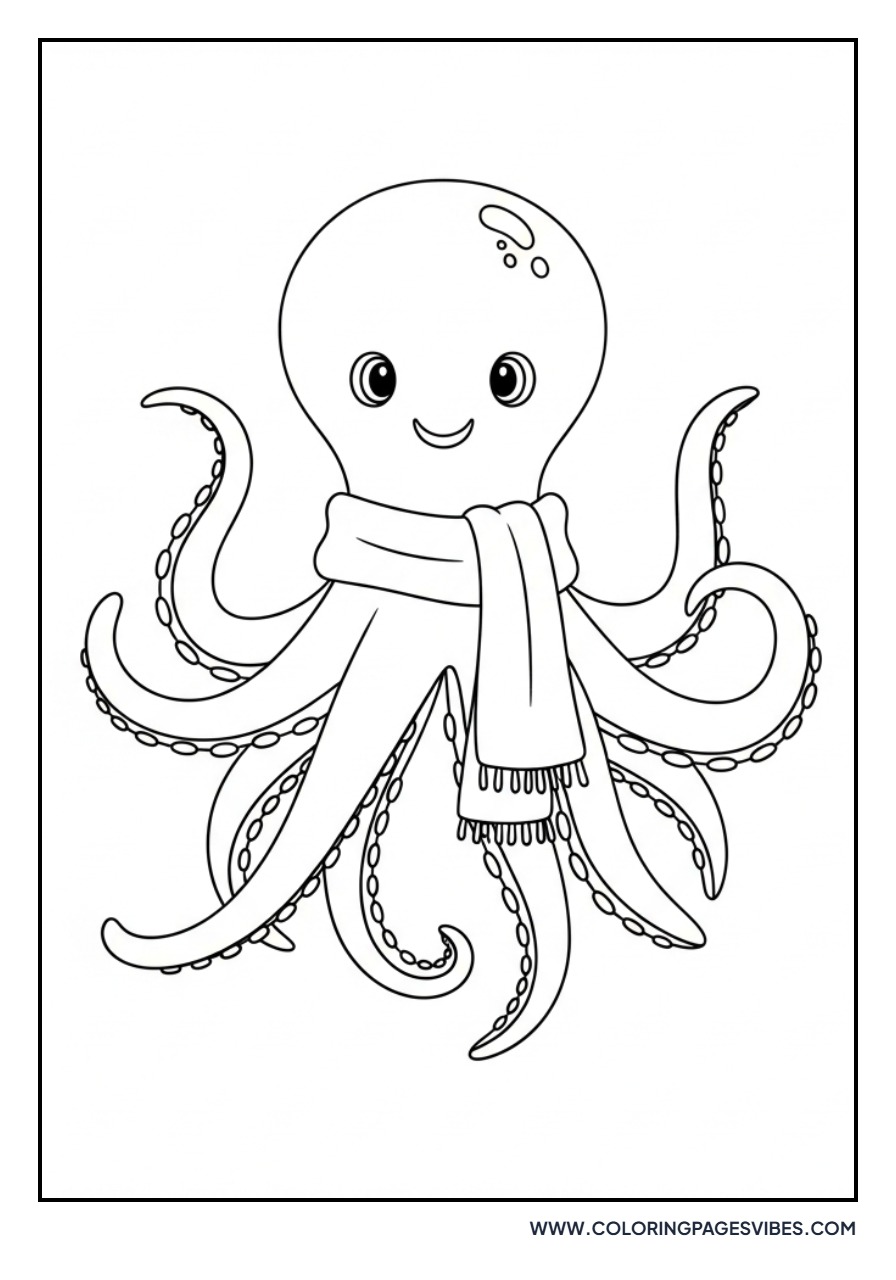 Octopus Wearing Scarf
