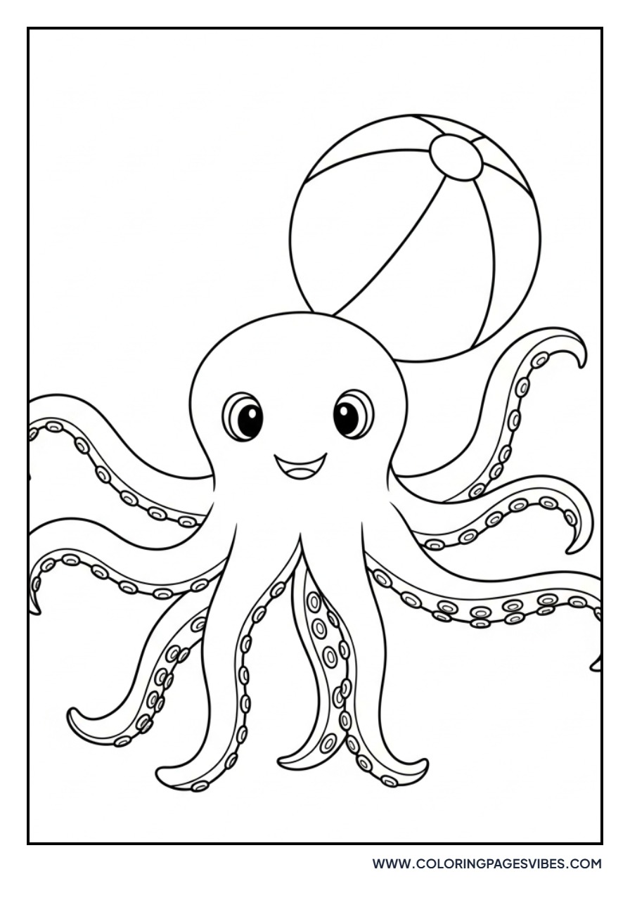Octopus with Beach Ball